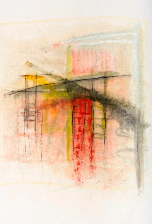 Série des Ponts technique mixte sur toile, 110 x 100 cm, 2018